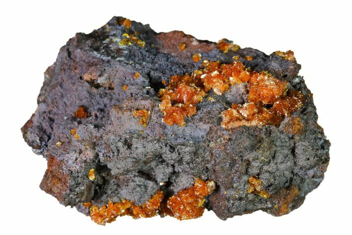 Red-Orange Descloizite Crystals on Matrix - Apex Mine, Mexico #155893